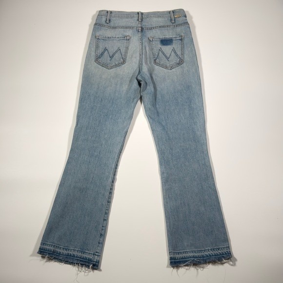 MOTHER The Hustler Ankle Undone Hem Jeans Light Wash Distressed  Sz 27 - Picture 10 of 12